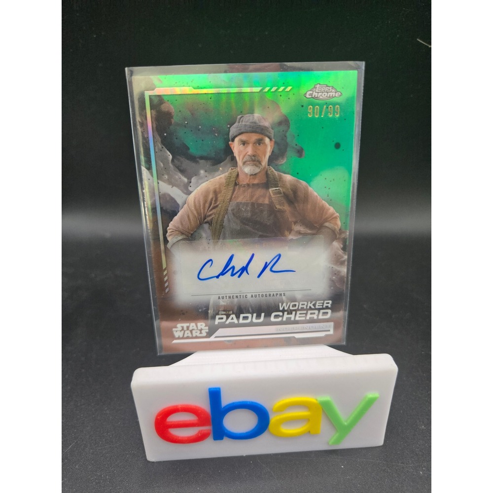 2023 Topps Chrome Star Wars Chad Parker Padu Cherd Auto Green Refractor 90/99
